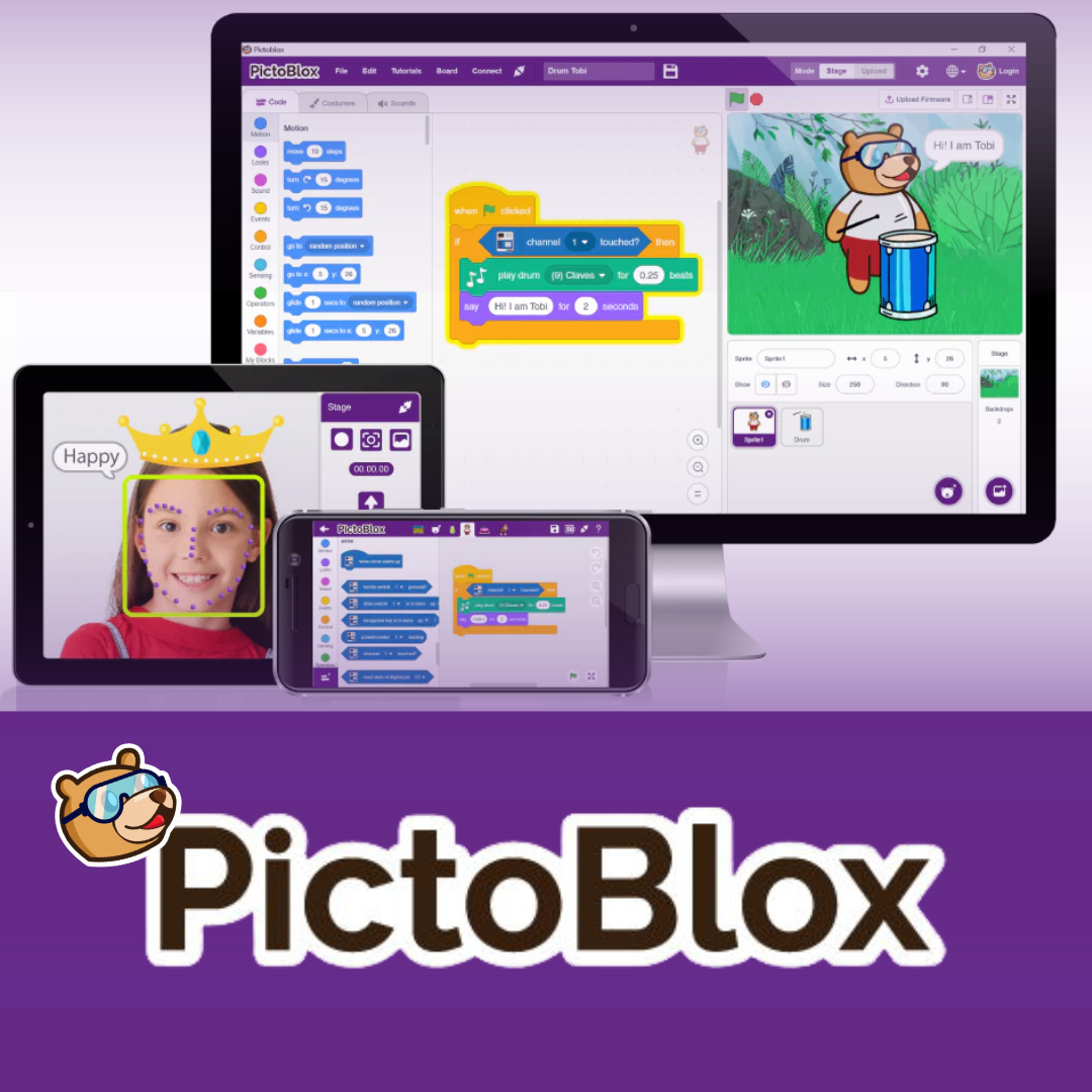 Ilustrasi Pictoblox Robot 1.0