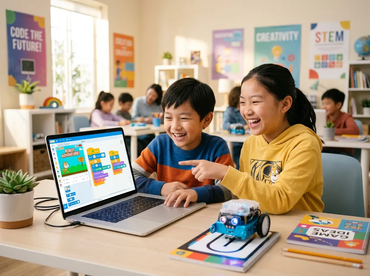 Suasana siswa belajar coding dan logika pemrograman di Koding Akademi